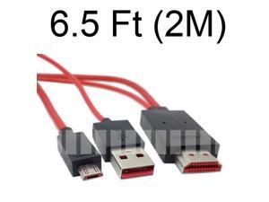 6.5 Ft 2M 5 Pin Micro USB MHL Male to HDMI Male Cable for Samsung Galaxy S2 Sii i9100 Note i9220 Nexus i9250 Infuse 4G i997 Hercules HTC EVO 3D Sensation 4G G14 ONE X MEIZU MX Flyer EVO View 4G 6.5 Ft 2M 5 Pin Micro USB MHL Male to HDMI Male Cable for Samsung Galaxy S2 Sii i9100 Note i9220 Nexus i9250 Infuse 4G i997 Hercules HTC EVO 3D Sensation 4G G14 ONE X MEIZU MX Flyer EVO View 4G