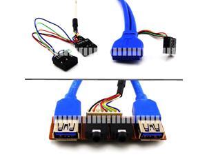 70cm 2.3Ft Dual Plug Motherboard USB2.0 9 Pin + USB3.0 20 Pin Female to 2 USB A Female AC HD Audio Output Microphone Headset Cable Installation Internal Adapter Main Board Connection Cable PC DIY OEM 70cm 2.3Ft Dual Plug Motherboard USB2.0 9 Pin + USB3.0 20 Pin Female to 2 USB A Female AC HD Audio Output Microphone Headset Cable Installation Internal Adapter Main Board Connection Cable PC DIY OEM