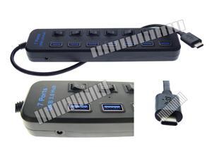 Black 7 USB 3.0 Ports USB 3.1 Type C Hub with External Power Y-Cable Individual On / Off Button LED Indicator Light USB Type C Male to USB 3.0 A Female for Apple MacBook Air Dell IBM Lenovo OEM Black 7 USB 3.0 Ports USB 3.1 Type C Hub with External Power Y-Cable Individual On / Off Button LED Indicator Light USB Type C Male to USB 3.0 A Female for Apple MacBook Air Dell IBM Lenovo OEM