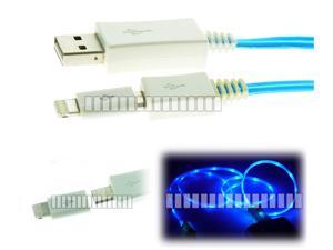 Blue 1M 3.3Ft Illuminating LED Micro USB Cable + Micro USB Female to 8 Pin Lightning Male Adapter Data Sync Charge Cable for Apple iPhone 6 Plus iPad Air 2 Mini 3 Galaxy S6 Plus Portable Battery OEM Blue 1M 3.3Ft Illuminating LED Micro USB Cable + Micro USB Female to 8 Pin Lightning Male Adapter Data Sync Charge Cable for Apple iPhone 6 Plus iPad Air 2 Mini 3 Galaxy S6 Plus Portable Battery OEM