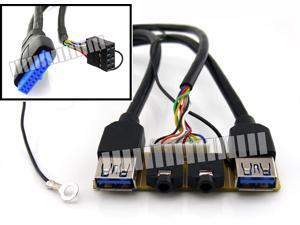 50cm 1.6Ft Motherboard USB 3.0 Header 20 Pin to 2 USB A Female & Audio Output Front Panel Connector Cable Adapter Media Dashboard HD Audio 50cm 1.6Ft Motherboard USB 3.0 Header 20 Pin to 2 USB A Female & Audio Output Front Panel Connector Cable Adapter Media Dashboard HD Audio