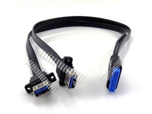60cm 2Ft Flat Short Motherboard 20 Pin Female to 2 USB A Female Cable Main Board USB 3.0 with Screw Hole Ear for Fixing on Front Panel Mount PCI Slot Installation Internal Connection Cable PC DIY OEM 60cm 2Ft Flat Short Motherboard 20 Pin Female to 2 USB A Female Cable Main Board USB 3.0 with Screw Hole Ear for Fixing on Front Panel Mount PCI Slot Installation Internal Connection Cable PC DIY OEM