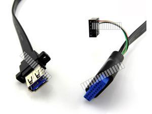 60cm 2Ft Flat Cable Main Board Motherboard 9 Pin 20 Pin 19 Pin Female to USB A Female Cable with Ear Screw Hole Fixing USB2.0 USB3.0 PCI Slot Installation Internal Adapter Converter Connection -OEM 60cm 2Ft Flat Cable Main Board Motherboard 9 Pin 20 Pin 19 Pin Female to USB A Female Cable with Ear Screw Hole Fixing USB2.0 USB3.0 PCI Slot Installation Internal Adapter Converter Connection -OEM