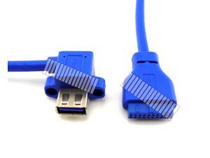 80cm 2.6Ft 90 Degree Angled Main Board Motherboard 20 Pin 19 Pin Female to 1 USB A Female Cable USB 3.0 with Screw Ear Front Panel Mount PCI Slot Installation Internal Connection Round Blue Cable -OEM 80cm 2.6Ft 90 Degree Angled Main Board Motherboard 20 Pin 19 Pin Female to 1 USB A Female Cable USB 3.0 with Screw Ear Front Panel Mount PCI Slot Installation Internal Connection Round Blue Cable -OEM