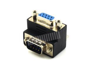 90 Degree Turn ( Right Angled ) D-Sub 9 Pin Male to D-Sub 9 Pin Female Connector RS232 with Screw Threaded 90 Degree Turn ( Right Angled ) D-Sub 9 Pin Male to D-Sub 9 Pin Female Connector RS232 with Screw Threaded
