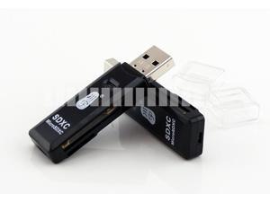 x2 Pieces Max 64Gb Reading 2in1 Black Micro SD & SD (Standard) Memory Card Reader Adapter Converter Micro SD SDHC SDXC Flash T-Flash TF Max 64GB with LED Light Indicator USB 2.0 x2 Pieces Max 64Gb Reading 2in1 Black Micro SD & SD (Standard) Memory Card Reader Adapter Converter Micro SD SDHC SDXC Flash T-Flash TF Max 64GB with LED Light Indicator USB 2.0