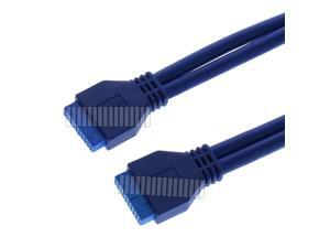 50cm 1.6Ft Main Board Motherboard 20 Pin Female to Female Extension Cable Installation Internal External Connection Round Blue Cable -OEM 50cm 1.6Ft Main Board Motherboard 20 Pin Female to Female Extension Cable Installation Internal External Connection Round Blue Cable -OEM