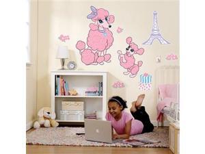Pink Poodle in Paris Giant Wall Decals Pink Poodle in Paris Giant Wall Decals