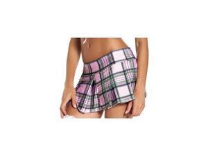 Be Wicked Pink Plaid Pleated Mini Skirt BW830PK Pink Medium/Large Be Wicked Pink Plaid Pleated Mini Skirt BW830PK Pink Medium/Large