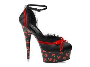 MOTIF-676CH, Cherry Print Ankle Strap Pump Sandal MOTIF-676CH, Cherry Print Ankle Strap Pump Sandal