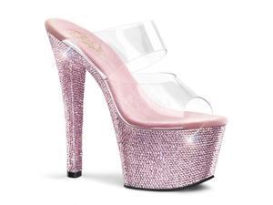 BEJEWELED-702, 7" Heel, 2 1/2" 2 Band Slide Sandal BEJEWELED-702, 7" Heel, 2 1/2" 2 Band Slide Sandal