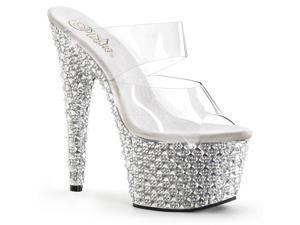 BEJEWELED-702, 7" Heel, 2 1/2" 2 Band Slide Sandal BEJEWELED-702, 7" Heel, 2 1/2" 2 Band Slide Sandal