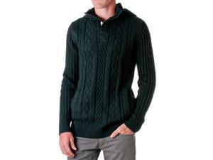 D-LUX Men's Cotton Cable-Knit Hooded Sweater, Black, Size Small D-LUX Men's Cotton Cable-Knit Hooded Sweater, Black, Size Small