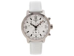 Tissot PRC 200 Chrono White Dial White Leather Steel Mens Watch T0554171601700 Tissot PRC 200 Chrono White Dial White Leather Steel Mens Watch T0554171601700