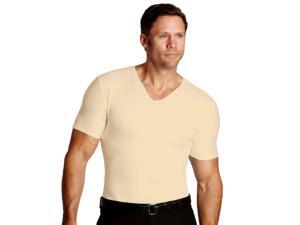 Insta Slim Men's Slimming V-Neck Shirt, Nude, Size X-Large Insta Slim Men's Slimming V-Neck Shirt, Nude, Size X-Large
