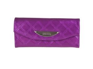 Kenneth Cole Reaction Womens Patent Quilted Tri-fold Clutch, Amethyst Kenneth Cole Reaction Womens Patent Quilted Tri-fold Clutch, Amethyst