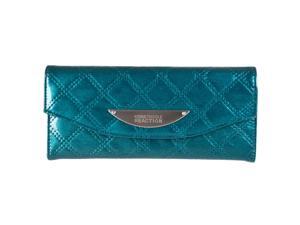 Kenneth Cole Reaction Womens Patent Quilted Tri-fold Clutch, Bondi Blue Kenneth Cole Reaction Womens Patent Quilted Tri-fold Clutch, Bondi Blue