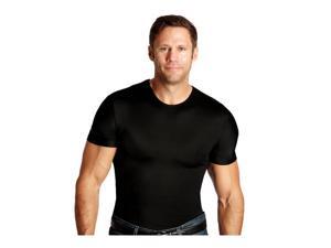 Insta Slim Men's Slimming Crew-Neck Shirt, Black, Size Large Insta Slim Men's Slimming Crew-Neck Shirt, Black, Size Large
