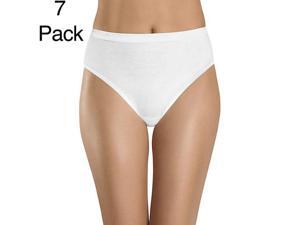 Hanes Womens Cotton Hi Cut Bikini Panties, 7 Pack, White, Size 9 Hanes Womens Cotton Hi Cut Bikini Panties, 7 Pack, White, Size 9