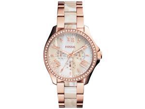 Fossil Women's Cecile Three-Hand SS Watch - Rose with Horn Acetate Fossil Women's Cecile Three-Hand SS Watch - Rose with Horn Acetate