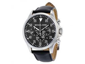Michael Kors Men's Gage Black Leather Chronograph Watch Michael Kors Men's Gage Black Leather Chronograph Watch