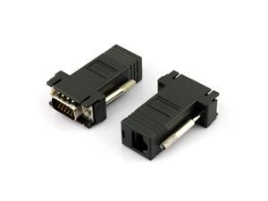 2pcs VGA Extender Male to LAN CAT5 CAT5e RJ45 Female Adapter 2pcs VGA Extender Male to LAN CAT5 CAT5e RJ45 Female Adapter