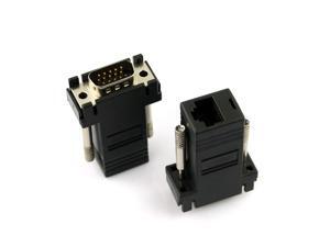 2pcs VGA Extender Male to LAN CAT5 CAT5e RJ45 Female Adapter 2pcs VGA Extender Male to LAN CAT5 CAT5e RJ45 Female Adapter