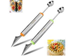 Fruits carving knife melon baller DIY decoration of your salads desserts cake ice cream one pack of 2pcs Fruits carving knife melon baller DIY decoration of your salads desserts cake ice cream one pack of 2pcs