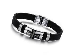 black new fashion style genuine silicon stainless steel hand chain unique design boys men chain charming jewelry black new fashion style genuine silicon stainless steel hand chain unique design boys men chain charming jewelry