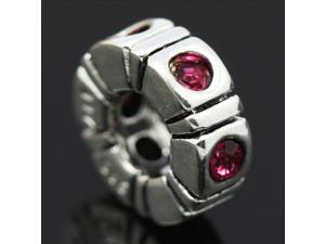 Birthday Stone Spacer Pink Crystal European Charm 925 Sterling Silver Bead fit Pandora Bracelet Necklace Chain Birthday Stone Spacer Pink Crystal European Charm 925 Sterling Silver Bead fit Pandora Bracelet Necklace Chain