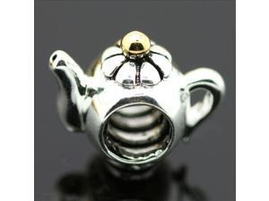 14K Gold Plated Teapot European Charm 925 Sterling Silver Bead fit Pandora Bracelet Necklace Chain 14K Gold Plated Teapot European Charm 925 Sterling Silver Bead fit Pandora Bracelet Necklace Chain