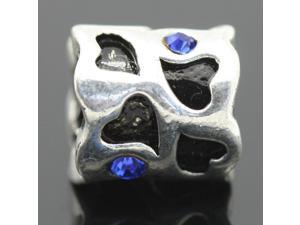 Black Enamel Heart Blue Crystal Stone European Charm 925 Sterling Silver Bead fit Pandora Bracelet Necklace Chain Black Enamel Heart Blue Crystal Stone European Charm 925 Sterling Silver Bead fit Pandora Bracelet Necklace Chain