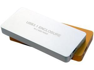 Q15744/5 Golden/Silver WBTUO USB 3.1 Type-C to 2-Port NGFF(M.2) SSD RAID HDD Enclosure Q15744/5 Golden/Silver WBTUO USB 3.1 Type-C to 2-Port NGFF(M.2) SSD RAID HDD Enclosure