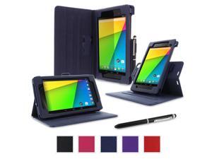 Google Nexus 7 2013 Case, Nexus 7 FHD 2nd Gen Case, rooCASE Dual View Slim Fit Leather PU Folio Stand Smart Auto Wake / Sleep Cover for Asus, Navy Google Nexus 7 2013 Case, Nexus 7 FHD 2nd Gen Case, rooCASE Dual View Slim Fit Leather PU Folio Stand Smart Auto Wake / Sleep Cover for Asus, Navy