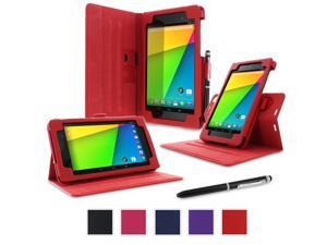 Google Nexus 7 2013 Case, Nexus 7 FHD 2nd Gen Case, rooCASE Dual View Slim Fit Leather PU Folio Stand Smart Auto Wake / Sleep Cover for Asus, Red Google Nexus 7 2013 Case, Nexus 7 FHD 2nd Gen Case, rooCASE Dual View Slim Fit Leather PU Folio Stand Smart Auto Wake / Sleep Cover for Asus, Red