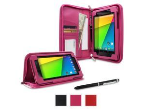 Google Nexus 7 2013 Case, Nexus 7 FHD 2nd Gen Case, rooCASE Executive Portfolio Genuine Leather Stand Smart Auto Wake / Sleep Cover for Asus, Magenta Google Nexus 7 2013 Case, Nexus 7 FHD 2nd Gen Case, rooCASE Executive Portfolio Genuine Leather Stand Smart Auto Wake / Sleep Cover for Asus, Magenta