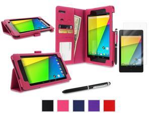 roocase Google Nexus 7 2013 Case Bundle - Dual Station Folio Stand Smart Cover (Supports Auto Sleep/Wake) with Ultra HD Clear Screen Protector for Nexus 7 FHD 2nd Gen, Magenta roocase Google Nexus 7 2013 Case Bundle - Dual Station Folio Stand Smart Cover (Supports Auto Sleep/Wake) with Ultra HD Clear Screen Protector for Nexus 7 FHD 2nd Gen, Magenta