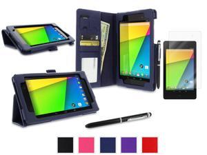 roocase Google Nexus 7 2013 Case Bundle - Dual Station Folio Stand Smart Cover (Supports Auto Sleep/Wake) with Ultra HD Clear Screen Protector for Nexus 7 FHD 2nd Gen, Navy roocase Google Nexus 7 2013 Case Bundle - Dual Station Folio Stand Smart Cover (Supports Auto Sleep/Wake) with Ultra HD Clear Screen Protector for Nexus 7 FHD 2nd Gen, Navy