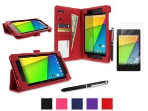 roocase Google Nexus 7 2013 Case Bundle - Dual Station Folio Stand Smart Cover (Supports Auto Sleep/Wake) with Ultra HD Clear Screen Protector for Nexus 7 FHD 2nd Gen, Red roocase Google Nexus 7 2013 Case Bundle - Dual Station Folio Stand Smart Cover (Supports Auto Sleep/Wake) with Ultra HD Clear Screen Protector for Nexus 7 FHD 2nd Gen, Red