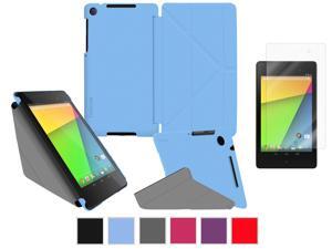 roocase Google Nexus 7 2013 Case Bundle - Slim Shell Origami Folio Stand Smart Cover (Supports Auto Sleep/Wake) with Ultra HD Clear Screen Protector for Nexus 7 FHD 2nd Gen, Blue roocase Google Nexus 7 2013 Case Bundle - Slim Shell Origami Folio Stand Smart Cover (Supports Auto Sleep/Wake) with Ultra HD Clear Screen Protector for Nexus 7 FHD 2nd Gen, Blue