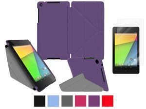 roocase Google Nexus 7 2013 Case Bundle - Slim Shell Origami Folio Stand Smart Cover (Supports Auto Sleep/Wake) with Ultra HD Clear Screen Protector for Nexus 7 FHD 2nd Gen, Purple roocase Google Nexus 7 2013 Case Bundle - Slim Shell Origami Folio Stand Smart Cover (Supports Auto Sleep/Wake) with Ultra HD Clear Screen Protector for Nexus 7 FHD 2nd Gen, Purple