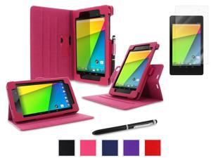 roocase Google Nexus 7 2013 Bundle - Dual View Stand Cover Case (Supports Auto Sleep/Wake) with Ultra HD Clear Screen Protector for Nexus 7 FHD 2nd Gen, Magenta roocase Google Nexus 7 2013 Bundle - Dual View Stand Cover Case (Supports Auto Sleep/Wake) with Ultra HD Clear Screen Protector for Nexus 7 FHD 2nd Gen, Magenta