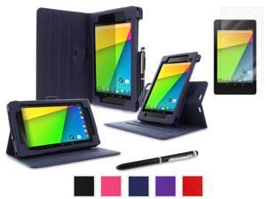 roocase Google Nexus 7 2013 Bundle - Dual View Stand Cover Case (Supports Auto Sleep/Wake) with Ultra HD Clear Screen Protector for Nexus 7 FHD 2nd Gen, Navy roocase Google Nexus 7 2013 Bundle - Dual View Stand Cover Case (Supports Auto Sleep/Wake) with Ultra HD Clear Screen Protector for Nexus 7 FHD 2nd Gen, Navy