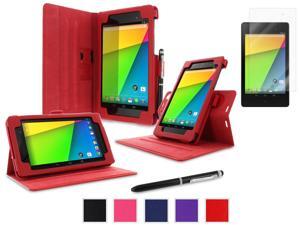 roocase Google Nexus 7 2013 Bundle - Dual View Stand Cover Case (Supports Auto Sleep/Wake) with Ultra HD Clear Screen Protector for Nexus 7 FHD 2nd Gen, Red roocase Google Nexus 7 2013 Bundle - Dual View Stand Cover Case (Supports Auto Sleep/Wake) with Ultra HD Clear Screen Protector for Nexus 7 FHD 2nd Gen, Red