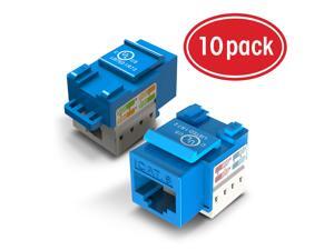 10-Pack Ethernet Keystone, GearIT Cat6 RJ45 Punch-Down Keystone Jack Connector, Blue 10-Pack Ethernet Keystone, GearIT Cat6 RJ45 Punch-Down Keystone Jack Connector, Blue