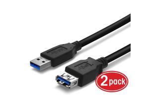 2-Pack USB 3.0 Extension Cable, Standard A Male to A Female USB 2.0 Cable, GearIT 3 Feet SuperSpeed Passive Extension Cable, Black 2-Pack USB 3.0 Extension Cable, Standard A Male to A Female USB 2.0 Cable, GearIT 3 Feet SuperSpeed Passive Extension Cable, Black