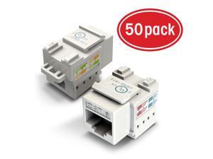 50-Pack Ethernet Keystone, GearIT Cat6 RJ45 Punch-Down Keystone Jack Connector and Keystone Punch-Down Stand, White 50-Pack Ethernet Keystone, GearIT Cat6 RJ45 Punch-Down Keystone Jack Connector and Keystone Punch-Down Stand, White