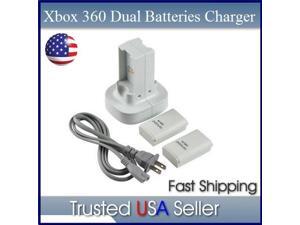 Controller Battery Charger + 2 Rechargeable Battery for XBOX 360 in white Controller Battery Charger + 2 Rechargeable Battery for XBOX 360 in white