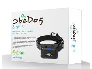 ObeDog Ergo-X Rechargeable and Full Waterproof No Bark & Dog Training Collar with separate Intensity and Sensitivity Adjustments and Auto-Protection Mode for All Dogs … ObeDog Ergo-X Rechargeable and Full Waterproof No Bark & Dog Training Collar with separate Intensity and Sensitivity Adjustments and Auto-Protection Mode for All Dogs …