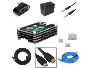 EEEKit for Raspberry Pi B+,Case Box+heatsinks+HDMI+USB+Ethernet+charger+Splitter EEEKit for Raspberry Pi B+,Case Box+heatsinks+HDMI+USB+Ethernet+charger+Splitter
